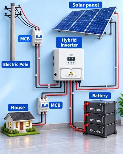 Completed home solar system installation