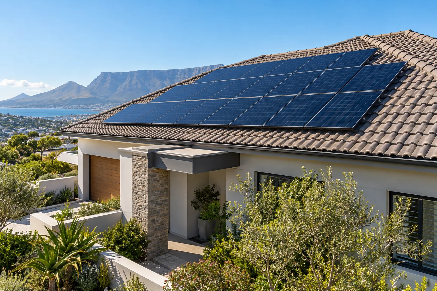 Solar array installed on a residential roof